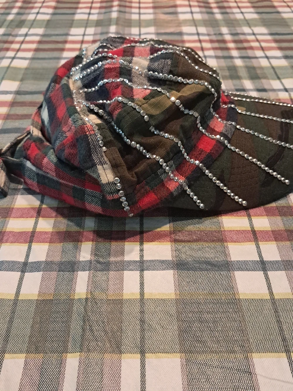 Rhinestone Camo Cadet‎ Cap - Green & Brown